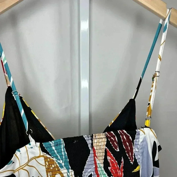 2/$30 Entro Midi Size Large Tropical Print Floral Maxi Dress Strappy Party - Picture 4 of 15